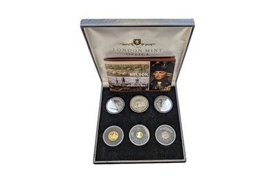 Lot 213 - LONDON MINT OFFICE 'ADMIRAL NELSON - VICTORY' 5-COIN SET