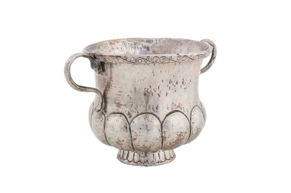 Lot 251 - A 20th century South American unmarked silver twin handled bowl