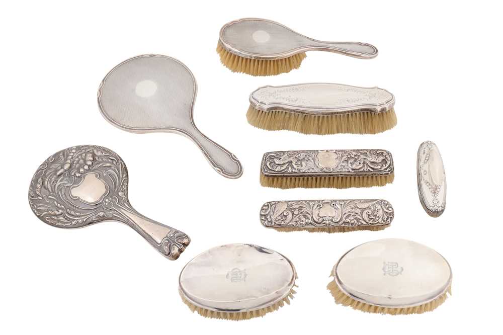Lot 227 - A mixed group of sterling silver dressing table items