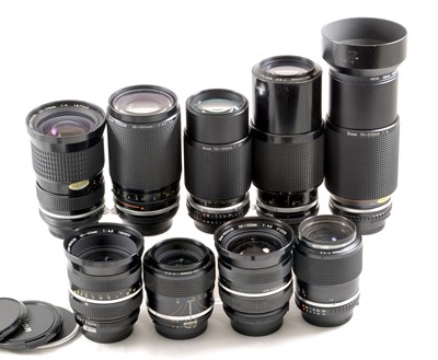 Lot 1076 - A Good Group of Nikon Manual Focus Zoom Lenses.