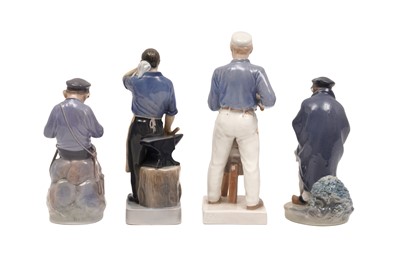 Lot 410 - A GROUP OF FOUR ROYAL COPENHAGEN PORCELAIN FIGURES