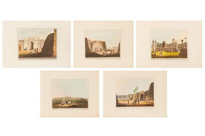 Lot 188 - FIVE HAND COLOURED AQUATINTS AFTER LIEUTENANT JAMES HUNTER, SCENES OF BANGALORE AND OSAR