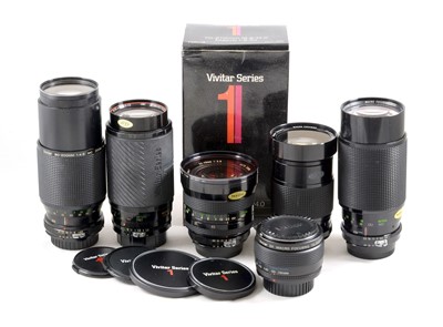 Lot 1082 - Vivitar Series 1 Zoom Lenses, Nikon Manual Focus Fit.
