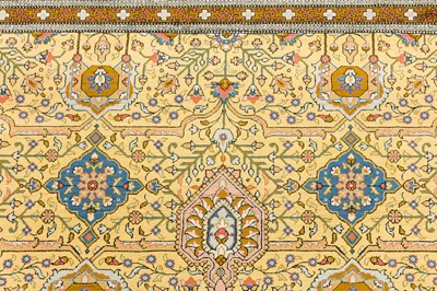 Lot 104 - AN EXTREMELY FINE SIGNED SILK QUM RUG, CENTRAL PERSIA