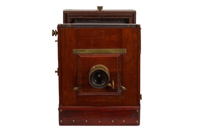 Lot 73 - A Manistre & Robbins Co. Whole Plate Mahogany & Brass Tailboard Camera