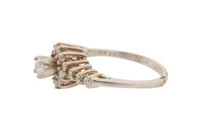 Lot 14 - A 14CT GOLD AND DIAMOND HALO RING, CIRCA 1969