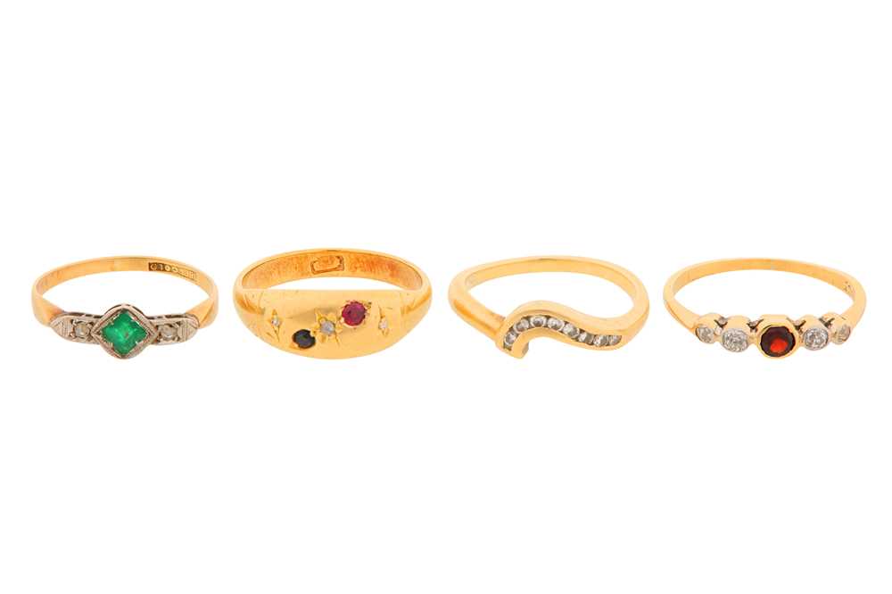 Lot 20 - A COLLECTION OF FOUR RINGS