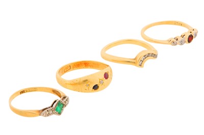 Lot 20 - A COLLECTION OF FOUR RINGS