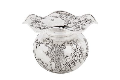 Lot 120 - An early 20th century Chinese export silver “spittoon or cuspidor” bowl, Canton circa 1920, marked Tai Chang Long, retailed by Wang Hing