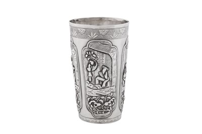 Lot 247 - A mid to late 20th century Chinese silver beaker, circa 1970