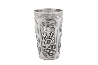 Lot 247 - A mid to late 20th century Chinese silver beaker, circa 1970