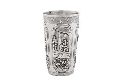 Lot 247 - A mid to late 20th century Chinese silver beaker, circa 1970