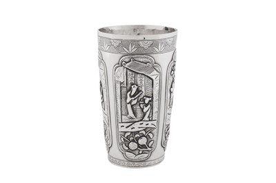 Lot 247 - A mid to late 20th century Chinese silver beaker, circa 1970