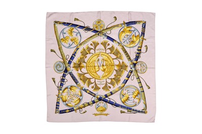 Lot 18 - Hermes 'Damiyo Princes Du Soleil Levant' Jacquard Silk Scarf