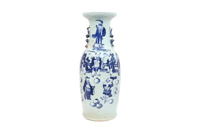 Lot 130 - A LARGE CHINESE BLUE AND WHITE CELADON-GROUND VASE