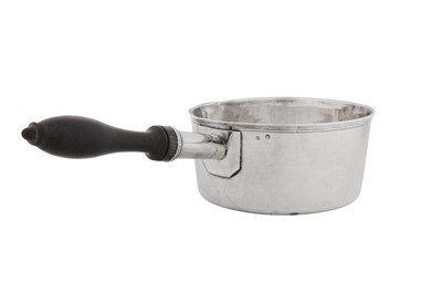 Lot 366 - A mid – 19th century French 800 standard silver saucepan or hot milk pan, Paris circa 1840, probably by Charles Macquart