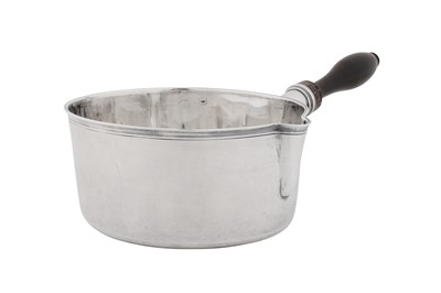 Lot 366 - A mid – 19th century French 800 standard silver saucepan or hot milk pan, Paris circa 1840, probably by Charles Macquart