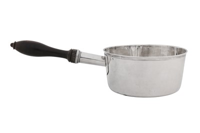 Lot 366 - A mid – 19th century French 800 standard silver saucepan or hot milk pan, Paris circa 1840, probably by Charles Macquart