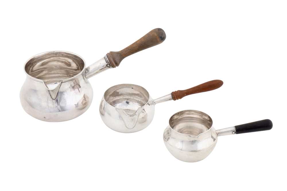 Lot 221 - An early Victorian sterling silver brandy pan, London 1839 by Charles Reily and George Storer