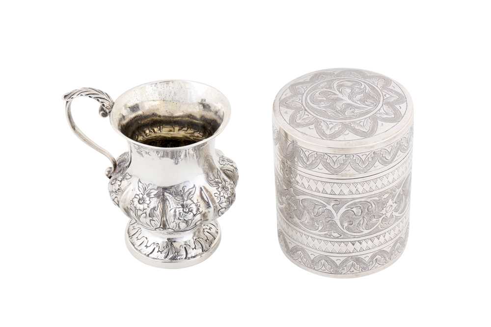 Lot 224 - An early Victorian sterling silver christening mug, London 1837 by John Welby