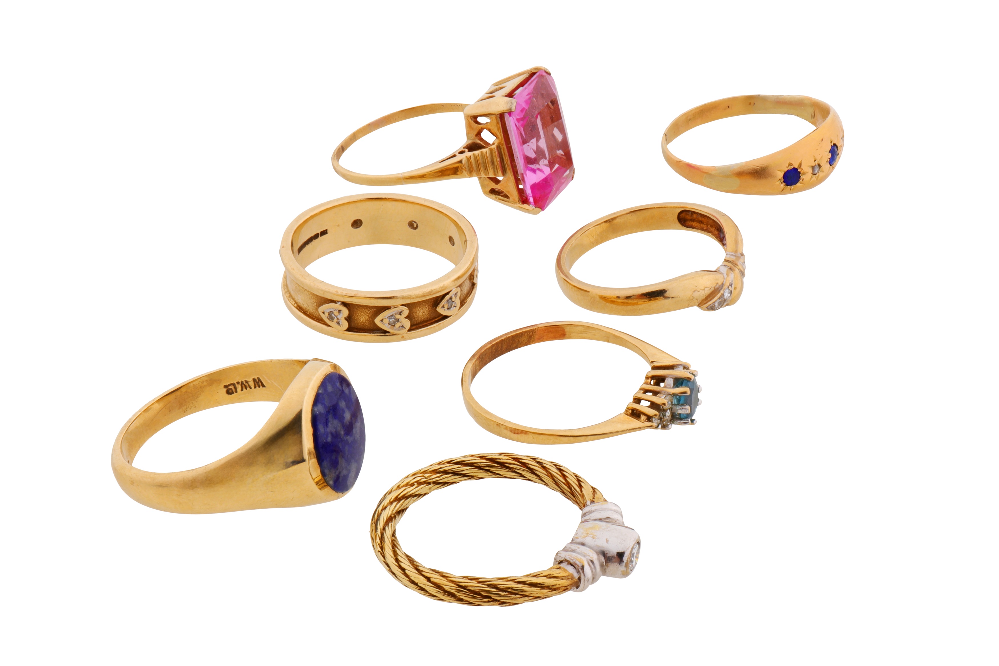 Sevenesty Rings Lot 23 - A COLLECTION OF SEVEN RINGS