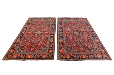 Lot 96 - A PAIR OF VERY FINE KASHAN RUGS, CENTRAL PERSIA