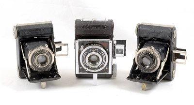 Lot 1105 - A Rare Riken Baby Kinsi Folding 127 Camera, plus a Zeiss Ikonta & an Ikomat.