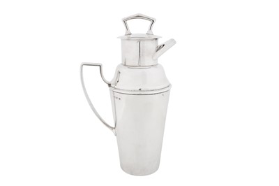 Lot A George V sterling silver cocktail shaker jug, Birmingham 1927 by Asprey and Co