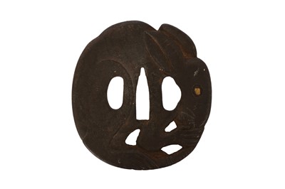 Lot 839 - A JAPANESE IRON 'RAT' TSUBA