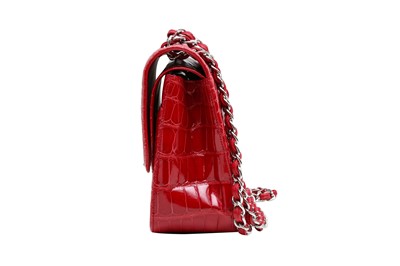 Lot 159 - λ Chanel Red Alligator Jumbo Classic Double Flap Bag