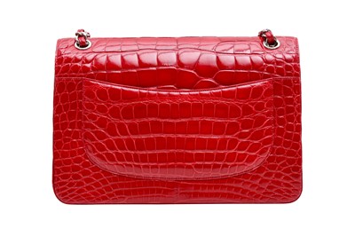 Lot 159 - λ Chanel Red Alligator Jumbo Classic Double Flap Bag