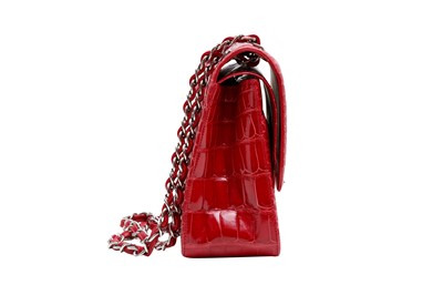 Lot 159 - λ Chanel Red Alligator Jumbo Classic Double Flap Bag