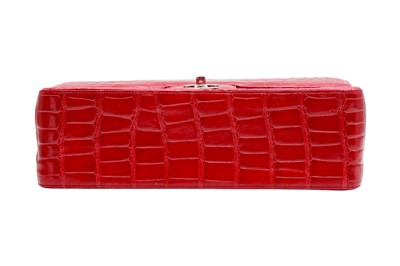 Lot 159 - λ Chanel Red Alligator Jumbo Classic Double Flap Bag