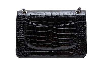 Lot 424 - λ Chanel Black Alligator Jumbo Classic Double Flap Bag