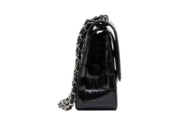 Lot 424 - λ Chanel Black Alligator Jumbo Classic Double Flap Bag