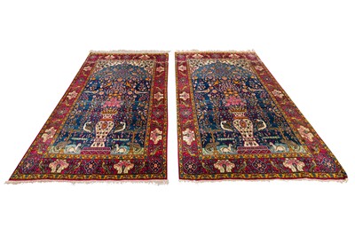 Lot 84 - A PAIR OF FINE TEHRAN PRAYER RUGS, NORTH PERSIA