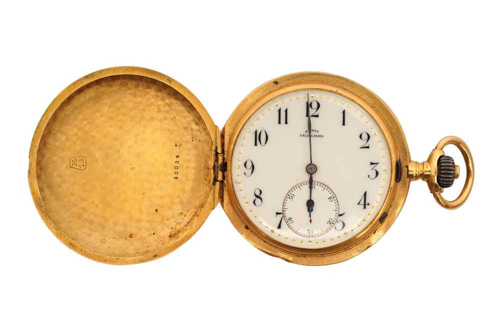 Lot 83 - E .SENN - BALE & PARIS, FULL HUNTER POCKET WATCH - 18K GOLD