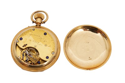 Lot 85 - THREE HALF HUNTER FOB WATCHES - 18K GOLD