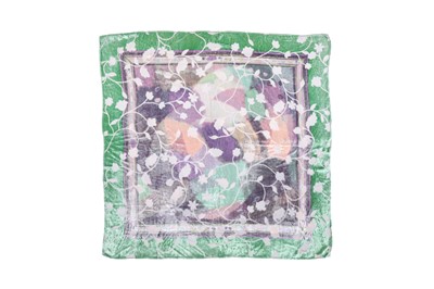 Lot 150 - Chanel Green Silk Devore Floral Scarf