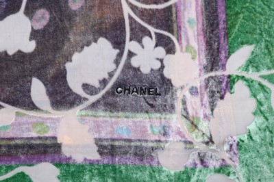 Lot 212 - Chanel Green Silk Devore Floral Scarf