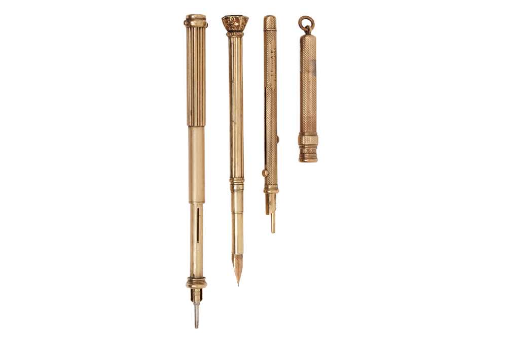 Lot 149 - TWO SAMPSON MORDAN & CO 10CT GOLD COMBINATION PEN & PENCILS