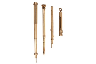 Lot 149 - TWO SAMPSON MORDAN & CO 10CT GOLD COMBINATION PEN & PENCILS