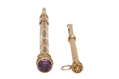 Lot 93 - A GROUP OF GILT METAL & GOLD PROPELLING AND OTHER PENCILS