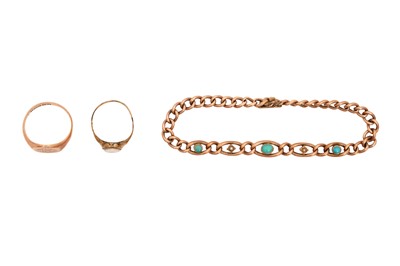 Lot 43 - TWO RINGS AND A BRACELET