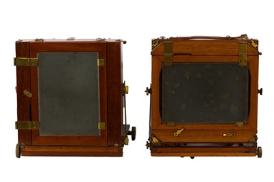 Lot 70 - Two Half Plate Mahogany & Brass Field Cameras