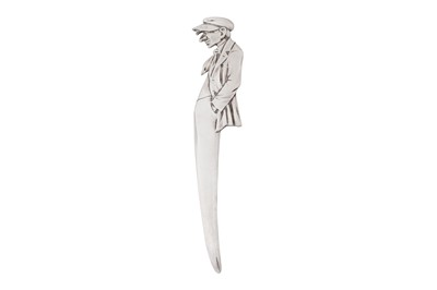 Lot 167 - An unusual George V sterling silver novelty paper knife, Birmingham 1930 by Cooke and Kelvey (reg. 24th June 1931)