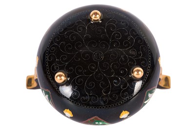 Lot 265 - A JAPANESE CLOISONNÉ 'DRAGON AND PHOENIX' CENSER AND COVER, WORKSHOP OF INABA NANAHO