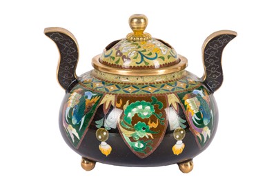 Lot 265 - A JAPANESE CLOISONNÉ 'DRAGON AND PHOENIX' CENSER AND COVER, WORKSHOP OF INABA NANAHO