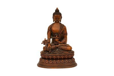 Lot 579 - A SINO-TIBETAN BRONZE FIGURE OF BUDDHA