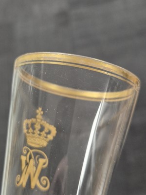 Lot 176 - A SET OF TEN LATE 19TH CENTURY GILDED CHAMPAGNE GLASSES FROM THE IMPERIAL SERVICE OF KAISER WILHELM